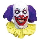 Masque intégral clown terrifiant halloween adulte cheveux violets