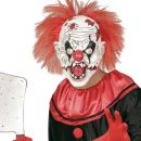 Masque latex clown tueur avec cheveux adulte Halloween