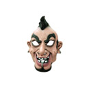 Masque caricature punk homme crête et piercing