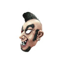 Masque caricature punk homme crête et piercing