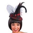 Mini chapeau sorcière dentelle rouge adulte