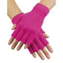 Mitaines courtes rose fluo adulte