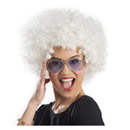 Perruque afro disco blanche adulte