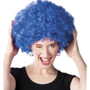 Perruque afro disco bleue adulte