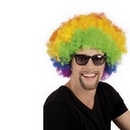 Perruque afro disco clown multicolore adulte