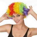 Perruque afro multicolore clown adulte