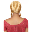 Perruque blonde couettes écolière femme