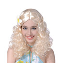 Perruque blonde fleur femme