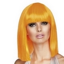 Perruque carré mi-long orange femme