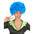 Perruque clown afro bleue adulte - 120g