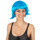 Perruque courte bleu aqua femme