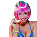 Perruque courte méchée multicolore femme