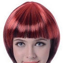 Perruque courte rouge et noir femme