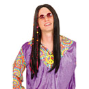 Perruque hippie noire adulte