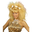 Perruque femme des cavernes blonde adulte