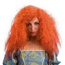 Perruque frisée orange femme