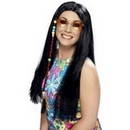 Perruque hippie noire adulte