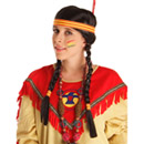 Perruque Indienne avec plume femme