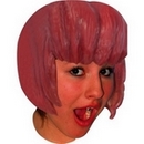 Perruque latex manga carré avec frange adulte couleur rouge