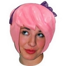 Perruque latex manga carré plongeant rose adulte