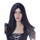 Perruque longue noire femme - 45 cm