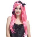 Perruque longue rose glamour femme