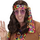 Perruque marron hippie adulte