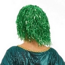 Perruque metallique verte femme