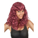 Perruque mi-longue ondulée auburn femme