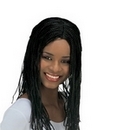 Perruque noire avec tresses femme