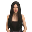 Perruque longue noire femme Halloween