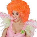 Perruque orange fluo femme