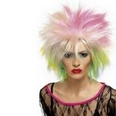 Perruque courte multicolore punk femme