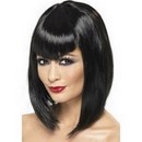 Perruque noire carré femme