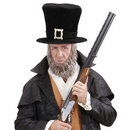 Chapeau haut de forme avec barbe adulte