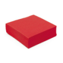 50 serviettes cocktail papier microgaufré double épaisseur rouge 25 cm