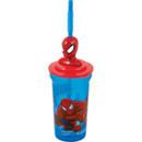 Verre avec paille Spiderman