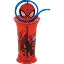 Verre en plastique avec paille Spiderman