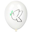 10 Ballons imprimés colombe paix