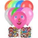 10 Ballons stickers visage