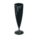 10 flûtes à Champagne en plastique rigide monobloc noir ébène 13 cl