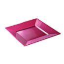 72 assiettes en plastique rigide carré pourpre PRESTIGE 18 cm