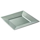 12 assiettes en plastique rigide carré argent PRESTIGE  24 cm