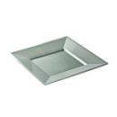 72 assiettes en plastique rigide carré argent PRESTIGE 18 cm