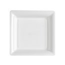 12 Assiettes carrées en plastique blanc 23.5 cm