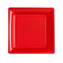 12 Assiettes carrées rouge 23,5 cm