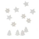 12 Décorations de table blanches Noël 2.5 cm