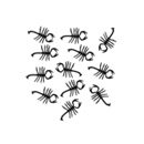 12 Décorations scorpions noirs 7 X 4 cm Halloween
