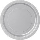 16 Assiettes en carton argent 23 cm