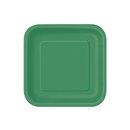 16 Petites assiettes en carton vert émeraude